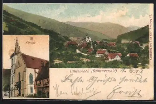 AK Lautenbach / Schwarzwald, Kirche, Gesamtansicht