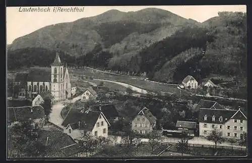 AK Lautenbach / Renchthal, Teilansicht mit Kirche