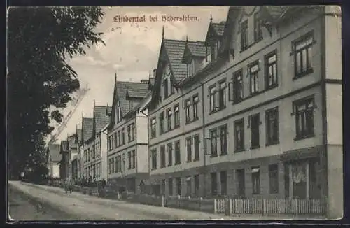 AK Lindental bei Hadersleben, Strassenpartie mit Wohnhäusern
