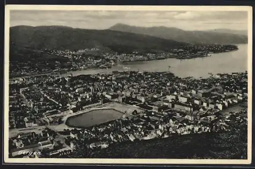 AK Bergen, Totalansicht aus der Vogelschau