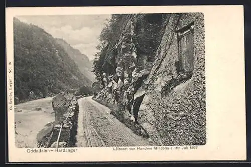 AK Oddadalen-Hardanger, Löitnant von Hanckes Mindetavie 11te Juli 1897