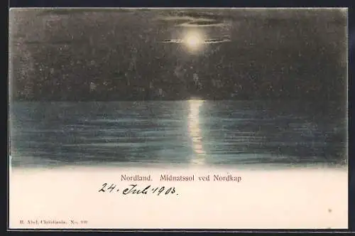 AK Nordkap /Nordland, Midnatssol ved Nordkap