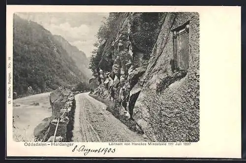 AK Oddadalen-Hardanger, Löitnant von Hanckes Mindetavle 11te Juli 1897