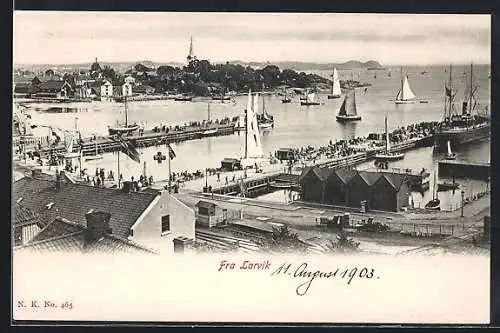 AK Larvik, Blick auf den Hafen