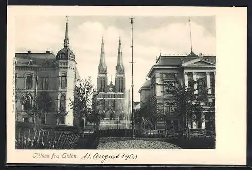AK Skien, Blick auf die Kirche