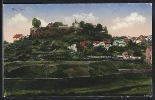 AK Daun /Eifel, Ortsansicht mit Feldern