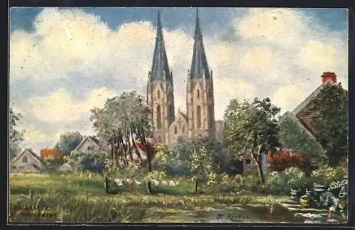 AK Billerbeck / W., Blick auf die Kirche
