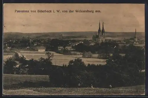 AK Billerbeck i. W., Ortsansicht von der Weisseburg aus