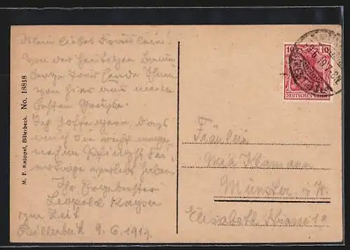 AK Billerbeck i. W., Ortsansicht von der Weisseburg aus
