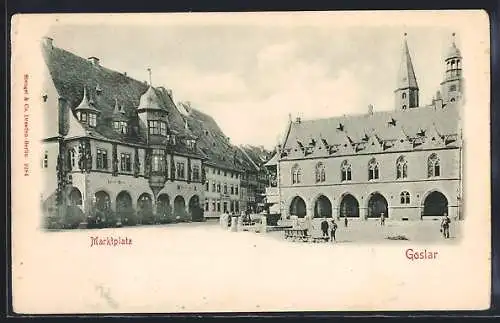 AK Goslar, Blick auf den Marktplatz