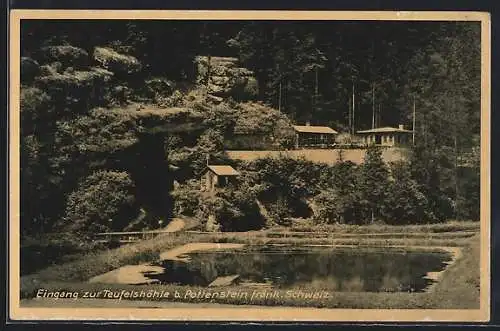 AK Pottenstein /Fränk. Schweiz, Eingang zur Teufelshöhle