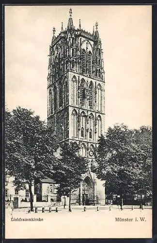 AK Münster i. W., Liebfrauenkirche mit Vorplatz
