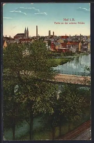 AK Hof i. B., Partie an der unteren Brücke