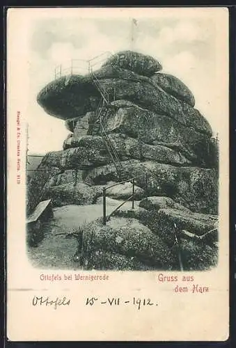 AK Wernigerode /Harz, Blick auf den Ottofels