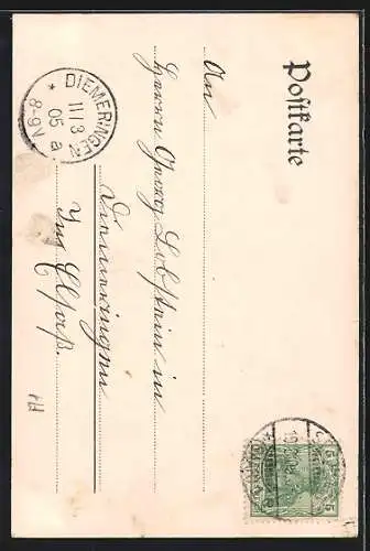 AK St. Johann-Saarbrücken, Kaiser-Wilhelm-Denkmal mit Blumenkranz