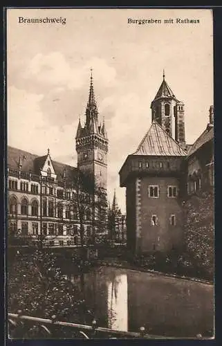 AK Braunschweig, Burggraben mit Rathaus