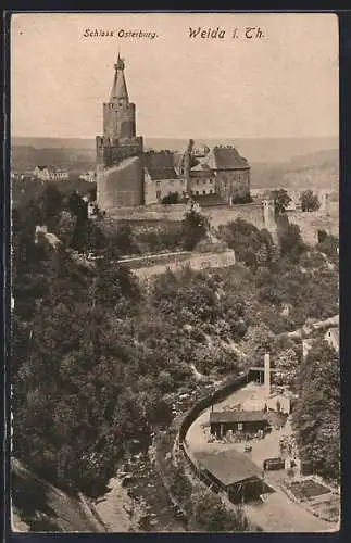 AK Weida / Thür., Blick auf das Schloss Osterburg