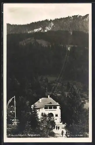 AK Garmisch-Partenkirchen, Talstation der Kreuzeckbahn / Seilbahn