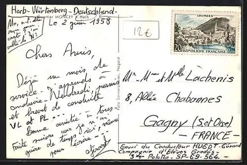 AK Horb / Neckar, Quartier Moncey, Blick zur Kaserne