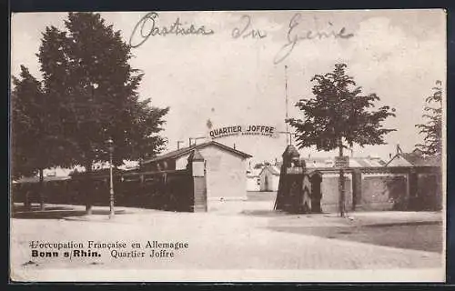 AK Bonn sur Rhin, Quartier Joffre, L`occupation Francaise en Allemagne