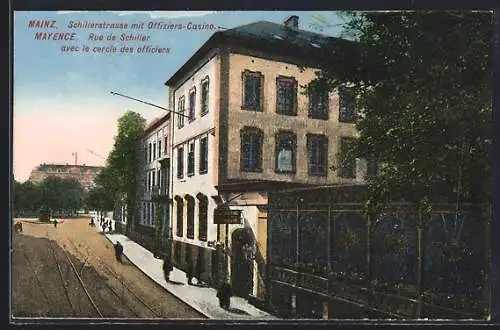 AK Mainz, Schillerstrasse mit Offiziers-Casino