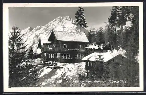 AK Schwaz i. Tirol, Alpen-Gasthof Hubertus im Winter