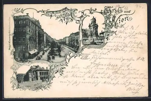 AK Wien, Kärntnerring, Hof-Oper und Maria Theresien-Monument