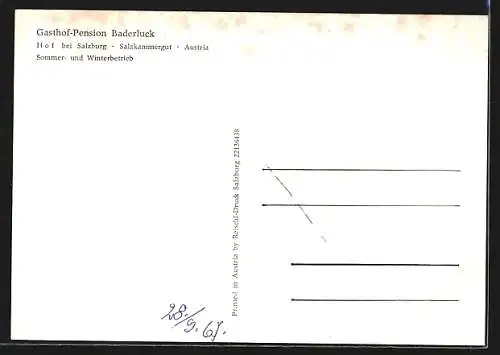AK Hof bei Salzburg, Gasthof und Pension Baderluck