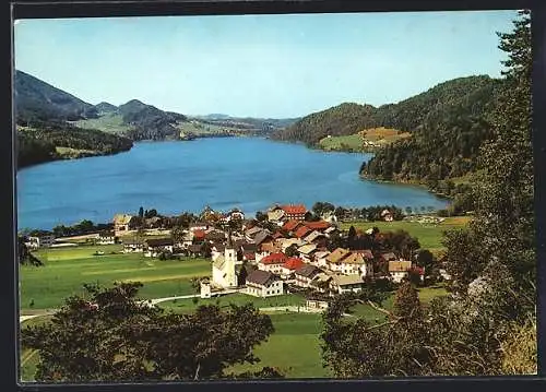 AK Fuschl am See, Blick über Ort und Fuschlsee