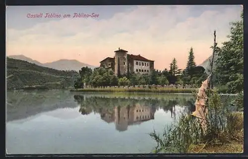 AK Madruzzo, Castell Toblino /Toblino-See, Ansicht vom Wasser aus