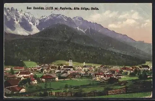 AK San Candido im Pustertal, Totalansicht aus der Vogelschau
