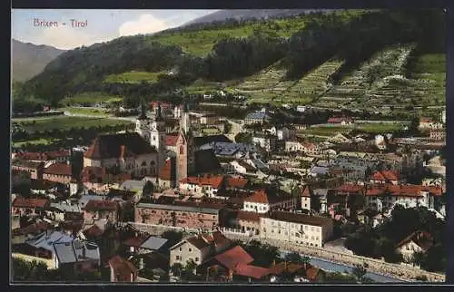 AK Brixen, Teilansicht mit Kirchen