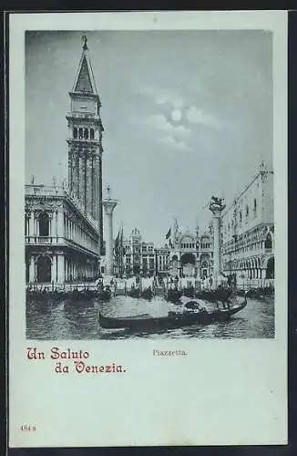 Mondschein-AK Venezia, Piazzetta
