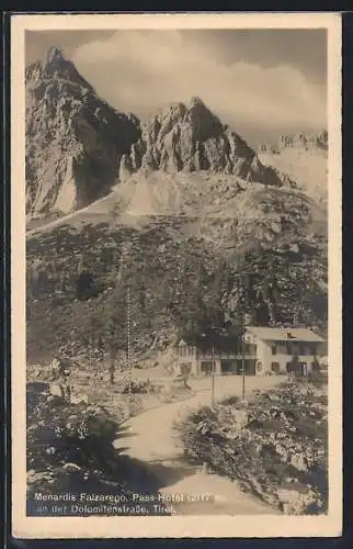 AK Falzaregopass, Menardis-Falzarego-Pass-Hotel an der Dolomitenstrasse