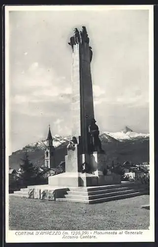 AK Cortina d`Ampezzo, Monumento al Generale Antonio Cantore