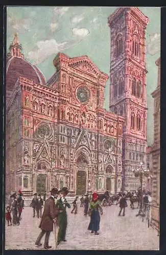 Künstler-AK Firenze, Duomo e Campanile