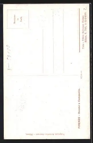Künstler-AK Firenze, Duomo e Campanile