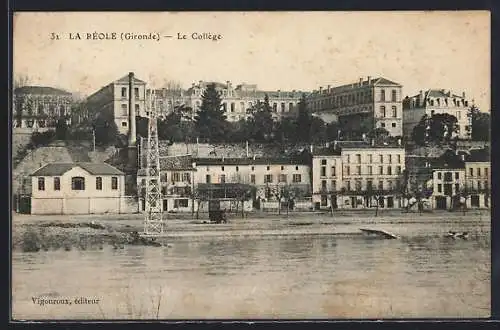 AK La Réole, Le Collège vue depuis la rivière