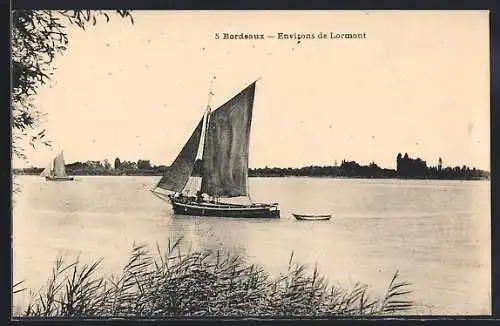 AK Bordeaux, Voilier sur la Garonne à proximité de Lormont