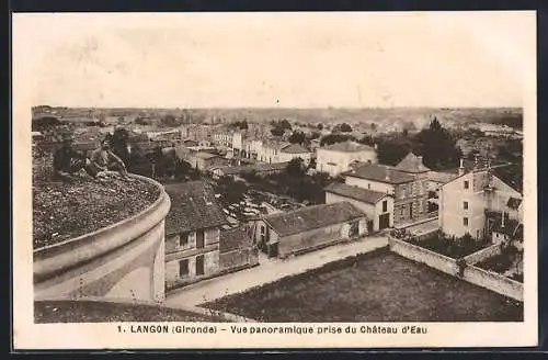 AK Langon, Vue panoramique prise du Château d`Eau