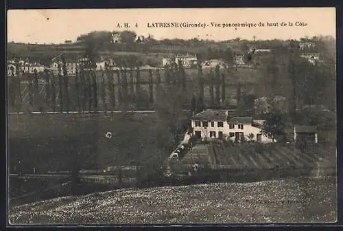 AK Latresne, Vue panoramique du haut de la Côte