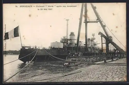 AK Bordeaux, Cuirassé Vérité après son lancement le 28 Mai 1907