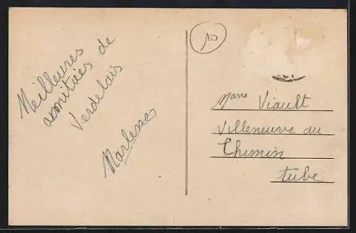 AK Verdelais, Le Clocher et le Monument du Cardinal Donnet