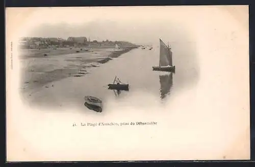 AK Arcachon, La Plage d`Arcachon prise du Débarcadère