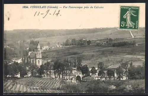 AK Verdelais, Vue panoramique prise du Calvaire