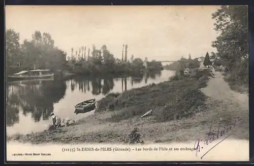 AK Saint-Denis-de-Piles, Les bords de l`Isle et ses ombrages