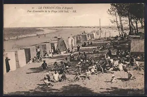 AK Le Verdon, Vue d`ensemble de la plage (côté Sud)