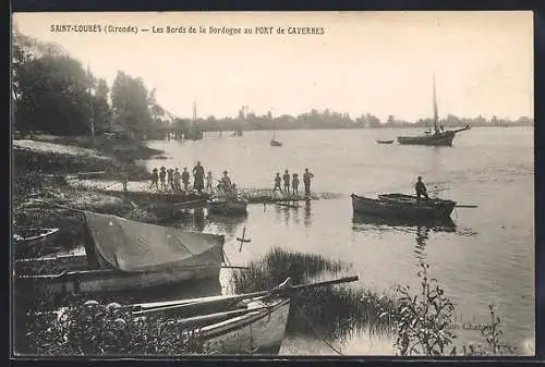 AK Saint-Loubès, Les Bords de la Dordogne au Port de Cavernes