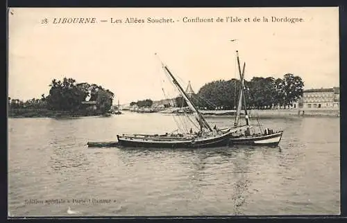 AK Libourne, Les Allées Souchet, Confluent de l`Isle et de la Dordogne
