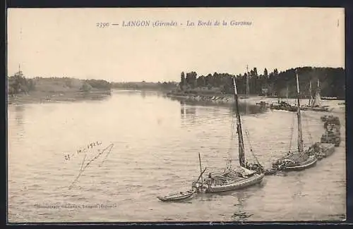 AK Langon, Les Bords de la Garonne